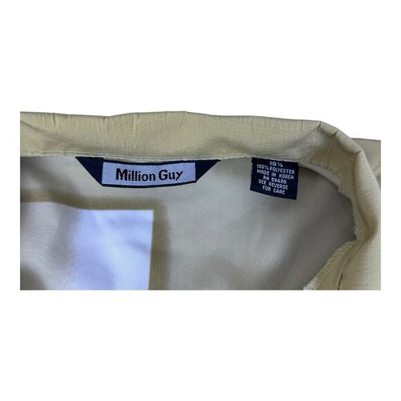 Million Guy Men’s Shirt Brown 18.5 2XL Y2K 90’s Button Up Hip Hop Urban Street - Picture 10 of 11